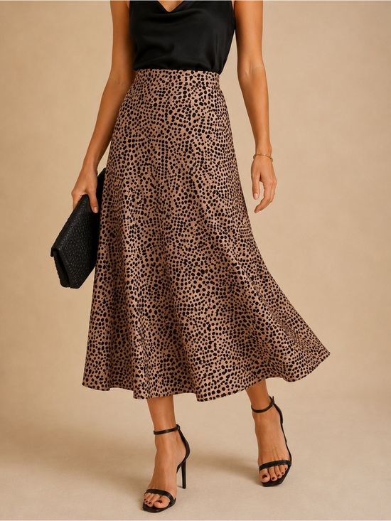 LOFT Dresses & Skirts - LOFT Leopard Print Satin Feel Flowy Midi Skirt Animal Print A-Line Slip Skirt XL